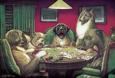 ポーカーする犬コンサルタントが勝利を導く